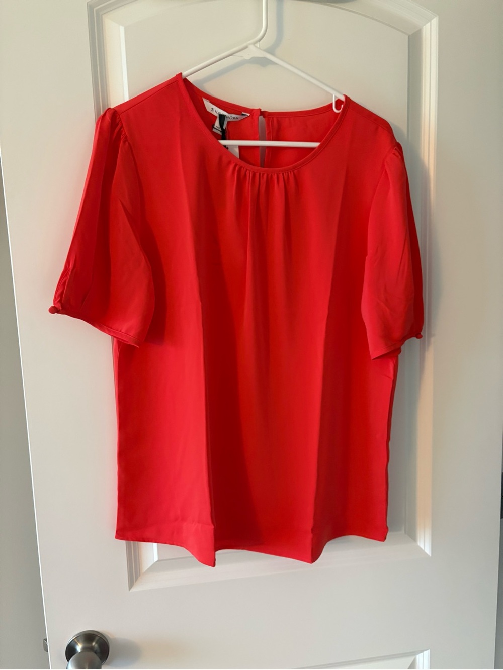 Women’s Orange/Red Short-Sleeve Blouse